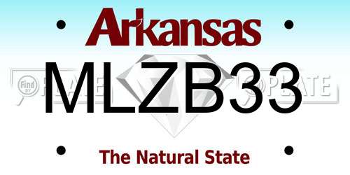MLZB33 Arkansas License Plate