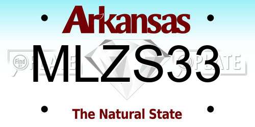 MLZS33 Arkansas License Plate