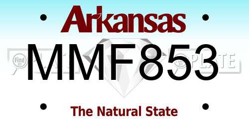 MMF853 Arkansas License Plate