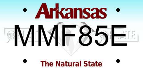 MMF85E Arkansas License Plate