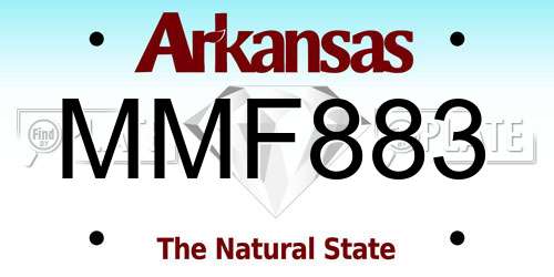 MMF883 Arkansas License Plate