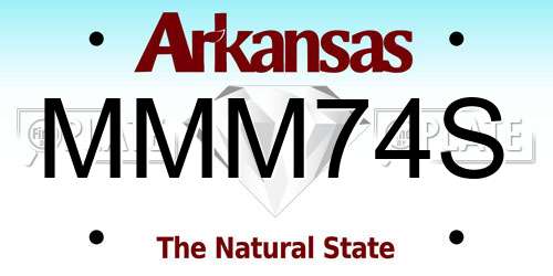 MMM74S Arkansas License Plate