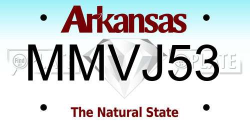 MMVJ53 Arkansas License Plate