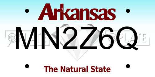 MN2Z6Q Arkansas License Plate