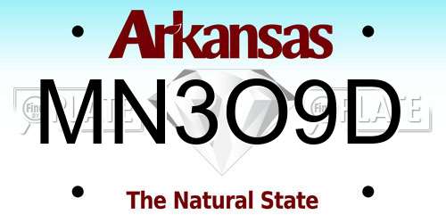 MN3O9D Arkansas License Plate