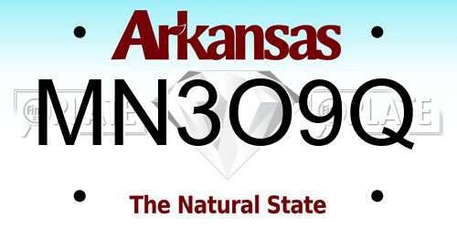 MN3O9Q Arkansas License Plate