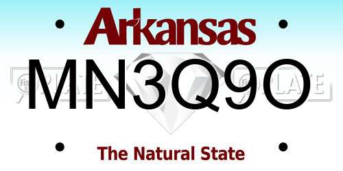 MN3Q9O Arkansas License Plate