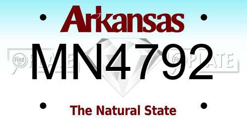 MN4792 Arkansas License Plate