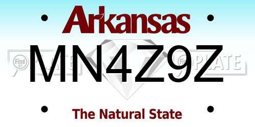 MN4Z9Z Arkansas License Plate