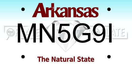 MN5G9I Arkansas License Plate