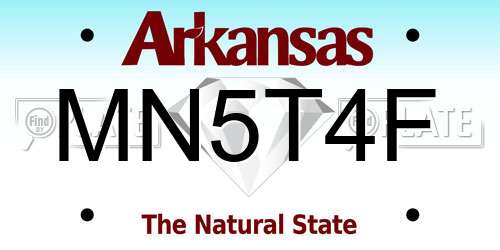 MN5T4F Arkansas License Plate