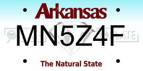 MN5Z4F Arkansas License Plate