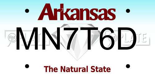 MN7T6D Arkansas License Plate