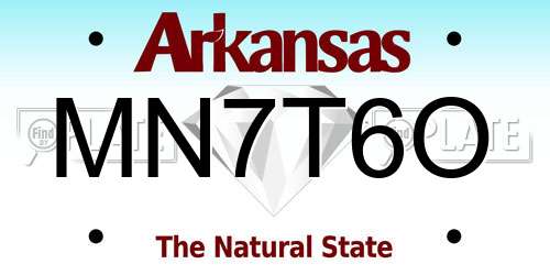 MN7T6O Arkansas License Plate