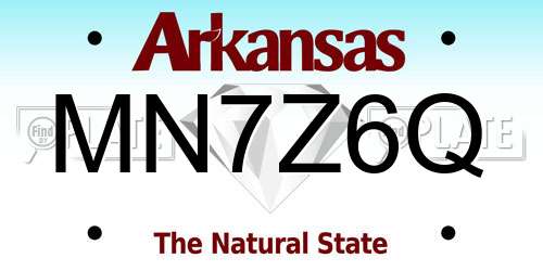 MN7Z6Q Arkansas License Plate