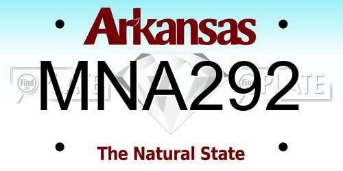 MNA292 Arkansas License Plate