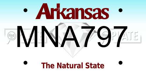 MNA797 Arkansas License Plate