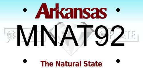 MNAT92 Arkansas License Plate