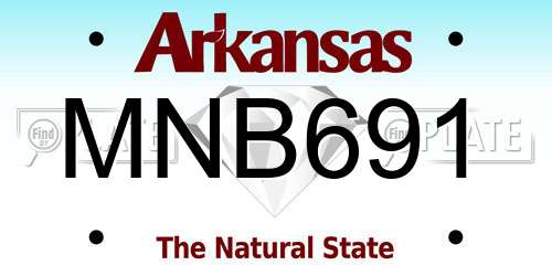 MNB691 Arkansas License Plate