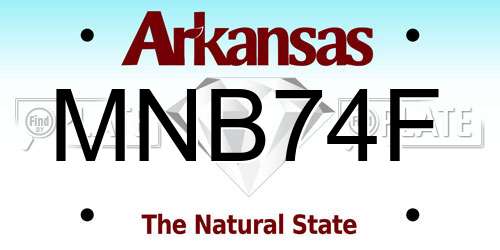 MNB74F Arkansas License Plate