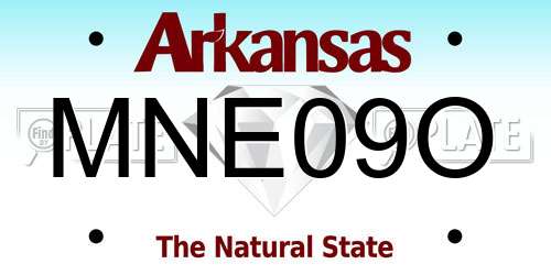 MNE09O Arkansas License Plate