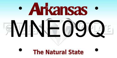 MNE09Q Arkansas License Plate