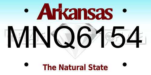 MNQ6154 Arkansas License Plate