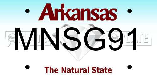 MNSG91 Arkansas License Plate