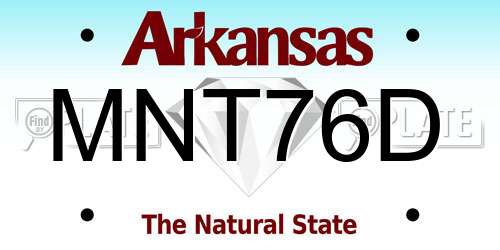 MNT76D Arkansas License Plate
