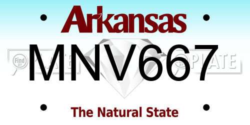 MNV667 Arkansas License Plate