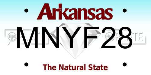 MNYF28 Arkansas License Plate