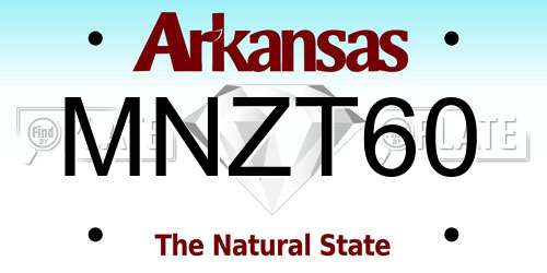 MNZT60 Arkansas License Plate