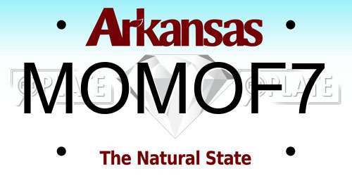 MOMOF7 Arkansas License Plate