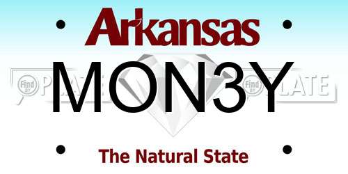 MON3Y Arkansas License Plate