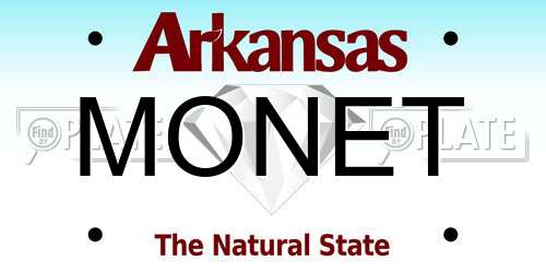 MONET Arkansas License Plate
