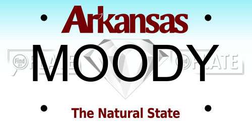 MOODY Arkansas License Plate