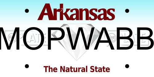 MOPWABB Arkansas License Plate