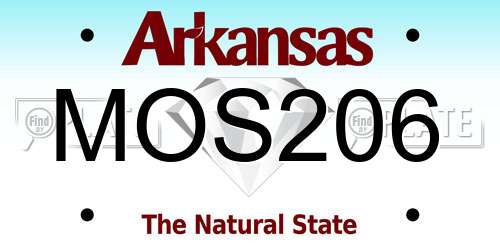 MOS206 Arkansas License Plate