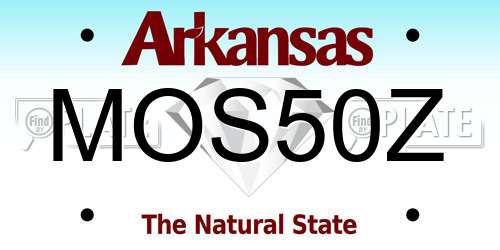 MOS50Z Arkansas License Plate
