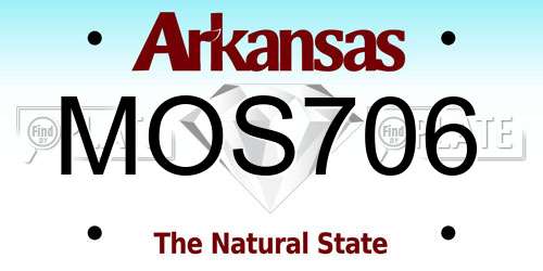 MOS706 Arkansas License Plate