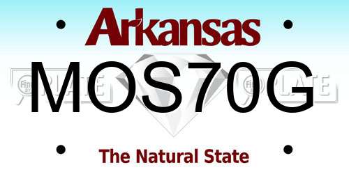 MOS70G Arkansas License Plate