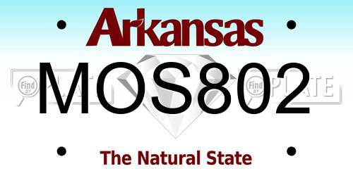 MOS802 Arkansas License Plate