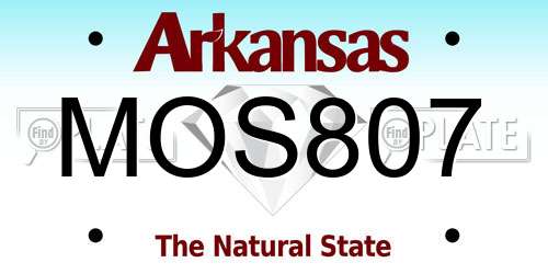 MOS807 Arkansas License Plate