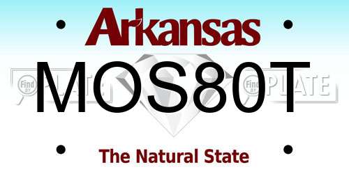 MOS80T Arkansas License Plate