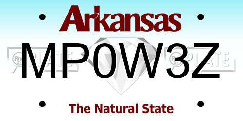 MP0W3Z Arkansas License Plate