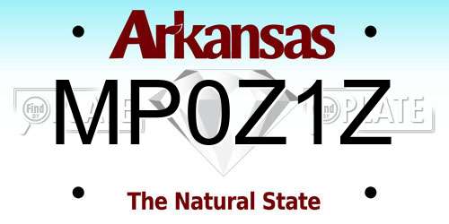 MP0Z1Z Arkansas License Plate