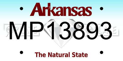 MP13893 Arkansas License Plate