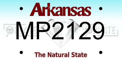 MP2129 Arkansas License Plate
