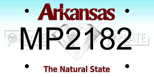 MP2182 Arkansas License Plate