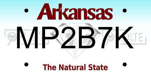 MP2B7K Arkansas License Plate